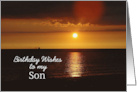 Son Birthday with Sunset on Water and Reflection card