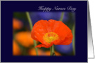 Happy Nurses Day, Orange Poppy card