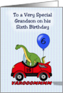 Grandson’s 6th Birthday, Dinosaur card