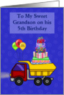Grandson’s 5th Birthday, Truck with headlights card