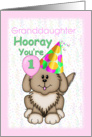 Granddaughter’s 1st Birthday, Puppy card