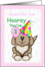 Sweet Little One 1st Birthday, Puppy card
