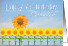 Grandpa, Happy 75th Birthday, Sunflowers and sky card