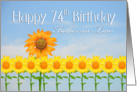 Father-in-Law, Happy 74th Birthday, Sunflowers card