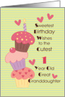 Great Granddaughter, 1 Year Old Sweetest Birthday Wishes card