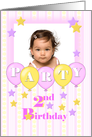 Photo 2nd Birthday Girl Party Invitation card