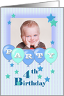 Photo 4th Birthday Party Invitation card