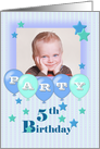 Photo 5th Birthday Boy Party Invitation card