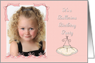 Ballerina Photo Birthday Party, pink card