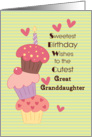 Great Granddaughter Birthday, Cupcakes card