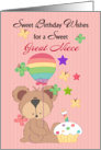 Sweetest Birthday Wishes Great Niece, Bear card