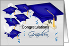 Grandson Graduation Congratulations With Graduation Hats and Balloons card