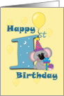 Happy 1st Birthday, Koala bear card