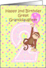 2nd Birthday Great Granddaughter, Monkey card