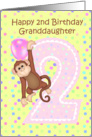 2nd Birthday Granddaughter, Monkey card