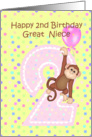 2nd Birthday Great Niece, Monkey card