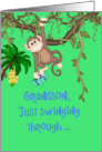 Grandson 1st Birthday, Monkey card