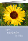 Happy September Birthday, Sunflower card