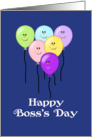 Happy Boss’s Day, Balloons and Faces card