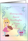 Granddaughter 5th Birthday, Blond Princess card