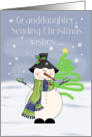 Granddaughter, Sending Christmas Wishes, Snow Person card