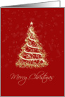 Christmas Tree, Elegant Gold and Red card