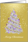 Christmas Tree, Elegant Gold, Silver and Purple card