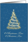 Blue and Gold Christmas Tree card