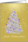 German Christmas Tree, Elegant Gold, Silver and Purple card