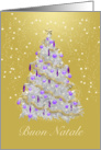 Italian Christmas Tree, Elegant Gold, Silver and Purple card