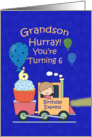 Grandson 6th Birthday, Train card