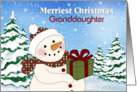 Merriest Christmas Granddaughter Snowman card