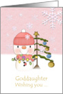 Merry Christmas Goddaughter Snowgirl card