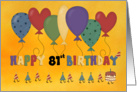 Happy 81st Birthday Balloons card