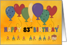 Happy 83rd Birthday Balloons card