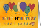Happy 91st Birthday Balloons card
