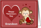 Happy Valentine’s Day Grandson, Monkey card