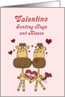Valentine, Sending Hugs and Kisses card