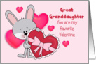 Great Granddaughter Bunny Favorite Valentine card