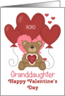 Granddaughter Bear and Balloons Valentine card