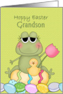 Hoppy Easter Grandson, Frog card
