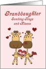 Granddaughter, Giraffes Valentine card