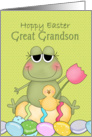 Hoppy Easter Great Grandson, Frog card