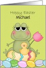 Hoppy Easter Custom Name, Frog card