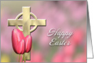 Happy Easter Tulips and Cross card