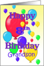 Happy 8th Birthday Grandson, Balloons card