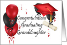 A Graduation Congratulations Granddaughter, graduation, hat, balloons card