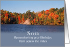 Son, Across the Miles Birthday, Fall Trees card