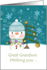 Merry Christmas Great Grandson Snowman card