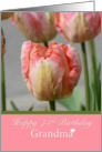 Happy 75th Birthday Grandma, Pink and yellow tulips card